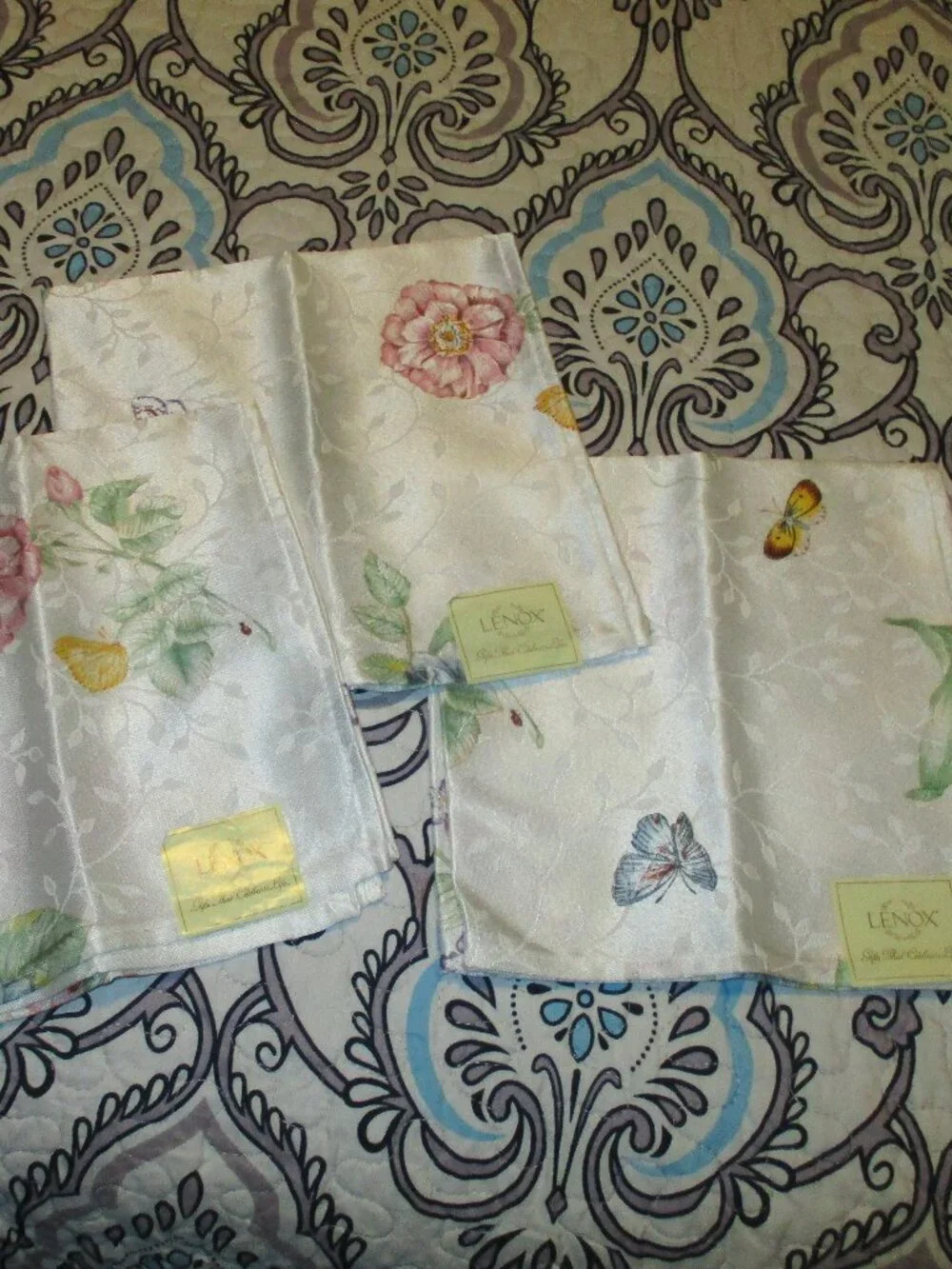 NIP Lenox Butterfly Meadow Set of 3 Dinner Napkins 19